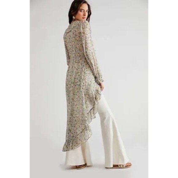 Free People women's XS Gigi floral printed maxi high low dress‎ tunic overlay - Picture 2 of 11